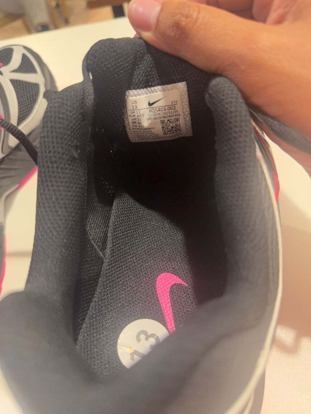 Nike Air Pegasus 2K5 Black Pink Running Shoes Size 13 - Picture 4 of 4